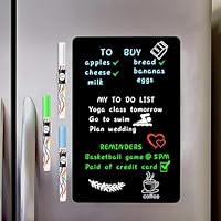 ANLIOTE Magnetic Fridge Chalkboard Sheet 30x20 cm, Easy to Read with Bright Colors Chalk Markers, A4 Small Magnets Blackboard for Home Kitchen Refrigerator Whiteboard Planner to Do List Memo Notice