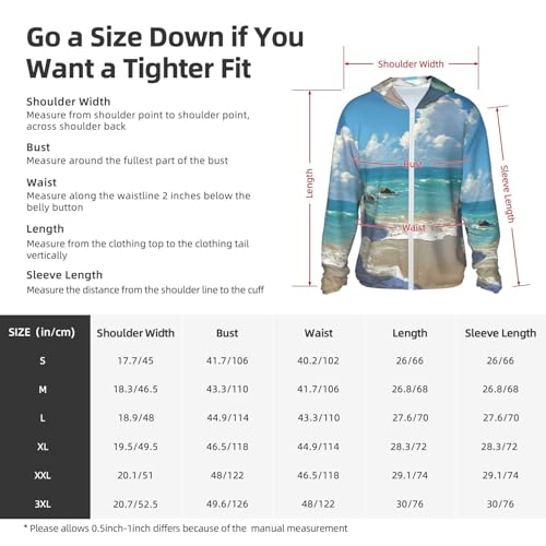UPF 50+ Beach Picture Sun Protection Hoodie Rash Guard Shirt Long Sleeve Sun Shirt Lightweight Jacket2