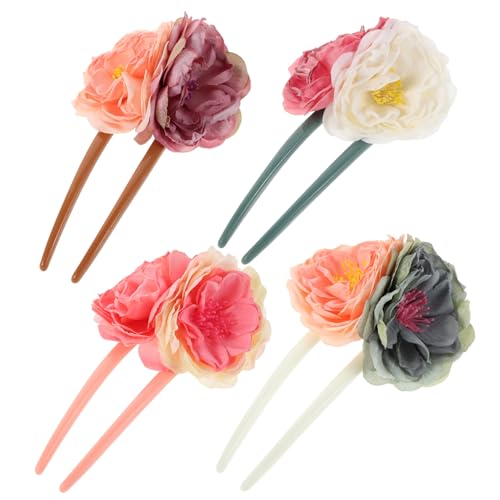 VILLFUL 4 Pezzi Di Rose Vintage - Decorazione Per Ballo Di Fine Anno Fermagli Per Francesi Fermagli Spessi Forcine Per A Di U Da Sposa Cinesi Damigelle
