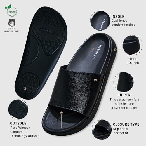 Image of Neeman's PureWhoosh Slides for Men | Lightweight Slip-On with Cushioned Footbed & Arch Support | Soft Strap, Grippy Sole & All-Day Comfort