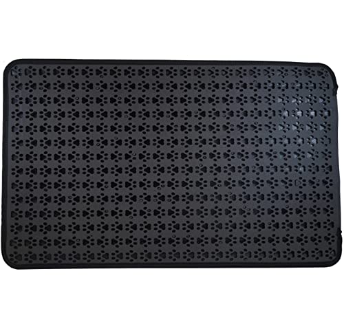 Cat Litter Mat Litter Trapping Mat, Double-Layer Kitty Paw Design Mat, Waterproof, Easy To Clean, Non-Slip, Scatter Control, Sifting (Black) #TOP1