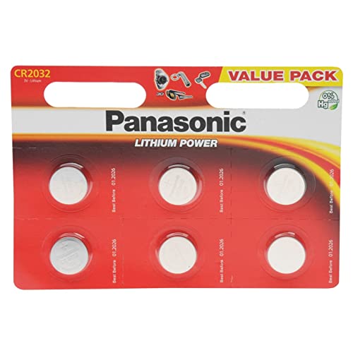 Panasonic CR2025 Pila botón de litio no-recargable, 3V, 165 mAh, Paquete de 6 unidades