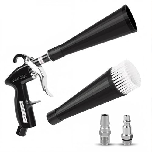 Pistolet de Nettoyage à Air Comprimé pour Voiture avec Buse Turbo & Brosse de Nettoyage, Soufflette de Précision pour Sièges, Jantes, Moteur, Tissu, Cuir – Nettoyage et Séchage de l’intérieur Auto