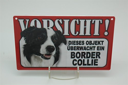 BORDER COLLIE - Tierwarnschild - VORSICHT Tier Warnschild 20x12 cm Hund Hunde Schild 8 Cover