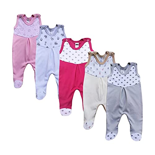 Grenouillère bébé pyjama naissance en coton lot de 5 vêtements imprimés mixtes MEA BABY