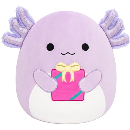 Image of Squishmallows Original 12in Monica The Purple Axolotl Holding Gift - Official Jazwares Plush (Medium-Sized)