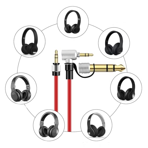 Cable auxiliar AUX rojo para audífonos Monster Beats miniatura 5