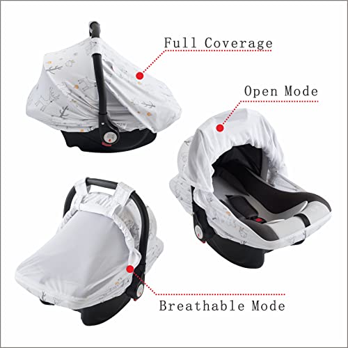 Image of Baby Car Seat Cover, Soft Sun Shade Cover, Breathable Comfortable Privacy Carseat Canopy Protect for Newborn Infant Boys Girls (Animals)