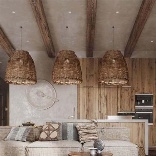 Lampe suspendue rotin pour réchauffer une pièce trop moderne - 7