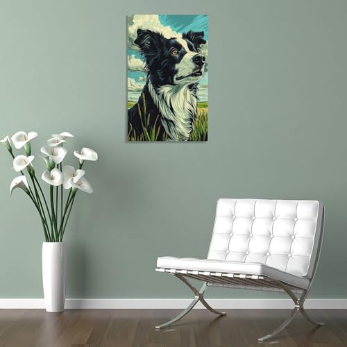 Impression sur toile Border Collie affiche décoration murale 50x75 - 5