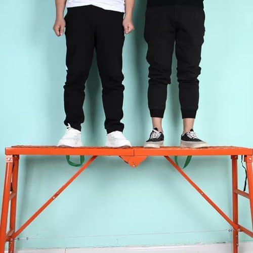 Portable Foldable Ladder Scaffolding Workbench - Multifunctional Footstool for Home & Construction Use, Lightweight & Sturdy Design for Easy Storage and Versatile Applications