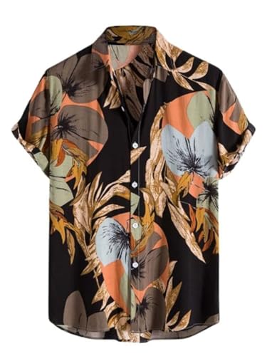 Image of Leriya Fashion Men's Rayon Regular Fit Casual Shirt | Stylish | Printed| Formal|Solid Short Sleeve | Trendy | Summer-Button Down (Available in Plus Size)