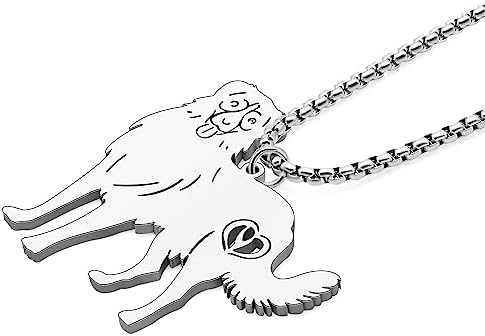 DALANE Collier En Acier Inoxydable Plaqué Or 18 Carats Avec Pendentif En Forme De Chihuahua - Cadeau Pour Femme Et Fille, Medium, Acier Inoxydable