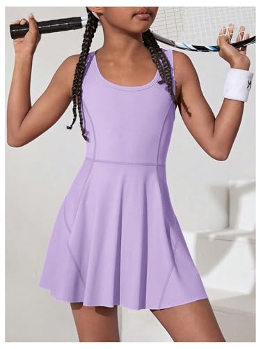 Girl's Sleeveless Tennis Dress High Waist A Line Ruffle Athletic Sports Workout Athletic Golf Dresses3