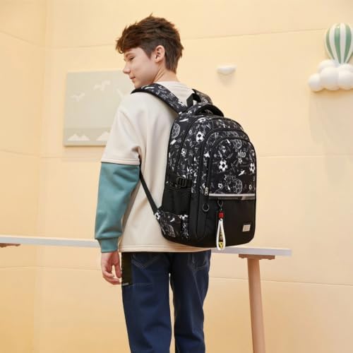 Armbq Soccer Backpack Kids School Bag for Boys Teens Football Elementary Middle School Casual Bookbags - 2