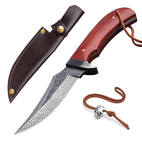 PURPLEBIRD Outdoor Messer-10,5cm Feststehend Klinge Klein Gürtelmesser-Survival Camping Messer Jagdmesser mit Holster und Geschenkbox