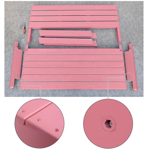 Banc de jardin en bois massif à lattes pour 2 personnes couleur naturelle - 7
