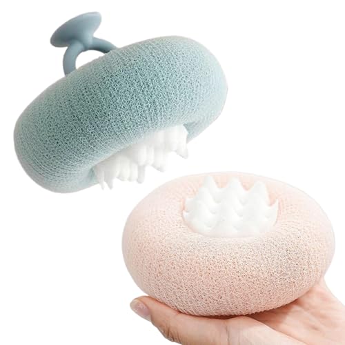 Niesel - Esponja de baño de diseño | 2 en 1 esponja exfoliante para el cuerpo, 2 esponjas exfoliantes deporte viaje baño playa