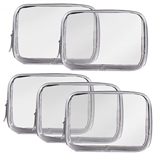 透明 化粧ポーチ トラベルポーチ クリア コンパクト 旅行出張用PVCビニールポーチ 5点セット コスメ収納 小物入れ 防水 収納バッグ 持ち運び便利 小物整理 トイレタリーバッグ 化粧ポーチ コスメポーチ 機能的 化粧品収納 おしゃれ 旅行グッズ メイク