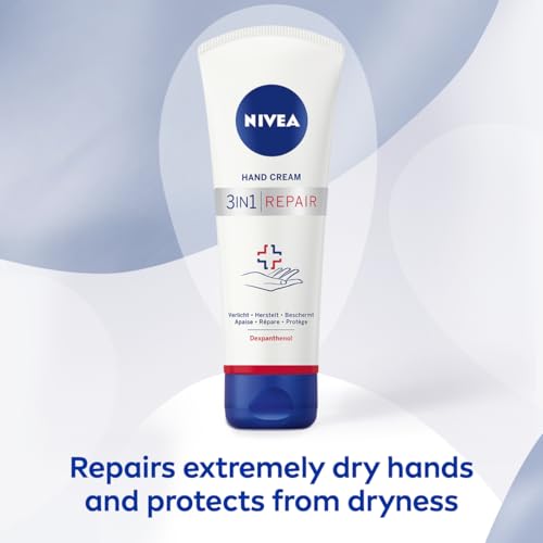 NIVEA 3-in-1 Repair Handcrème Droge Handen - Handverzorging - Hand Cream - 24 uur lange hydratatie - Hydrateert de droge huid - Lichaamsverzorging - 100ml - Afbeelding 4