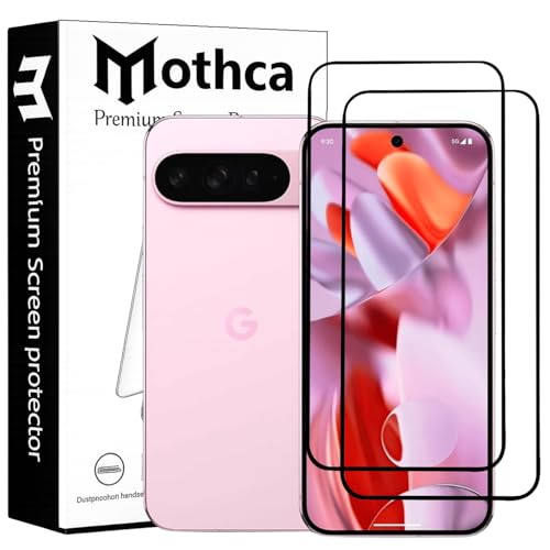 Image of Mothca Military-Grade Gorilla Tempered Glass Screen Protector for Google Pixel 10 Pro XL | Black | Pack of 2 | Edge-to-Edge Coverage | Scratch Resistant | Easy Installation Kit
