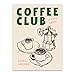 Kunstdruck auf Leinwand, Motiv: Coffee Club, Vintage-Kaffeekunst, Poster f&uuml;r Zuhause, Esszimmer, Wohnzimmer, B&uuml;ro, Wohnung, Dekoration, 30,5 x 40,6 cm, ungerahmt