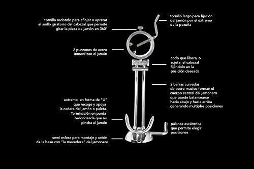 Foto von Hidalgo Afinox Primus Schinkenhalter mit Granitsockel, Schwarz