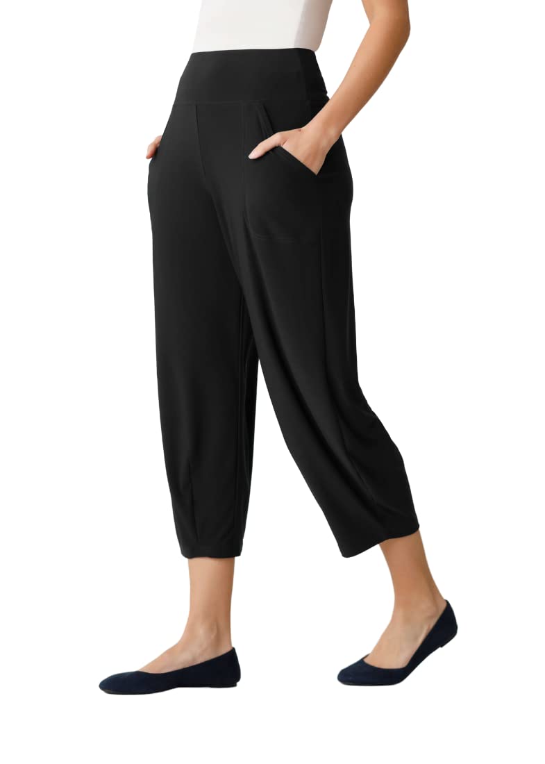 Sympli Womens Narrow Lantern Cropped Pant Style 27237 Color Black Size 18