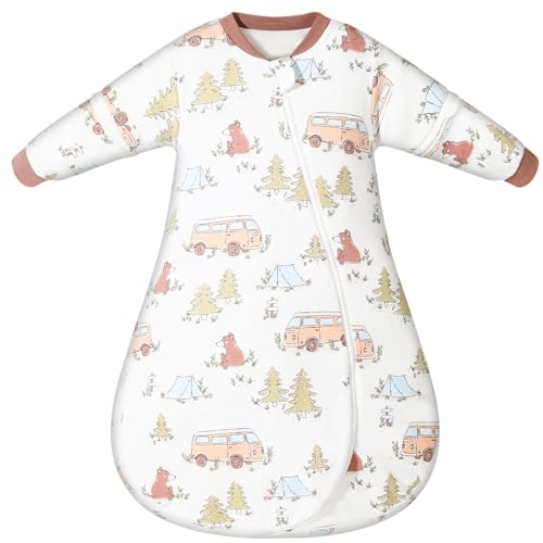 Image of ikaufen Baby Sleep Sack 100% Cotton Smart Thermostatic Stay Snug Swaddle Transition Sleeping Bag 1.0 TOG 3-12Months(S)