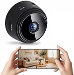 Mini Security Camera, 1080P HD WiFi Wireless Small Magnetic Camera with APP and Built in Battery for Home, Office, Car, Baby, Pet (Black)