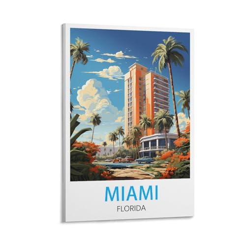 Poster voyage Miami vintage pour habiller un grand mur de chambre