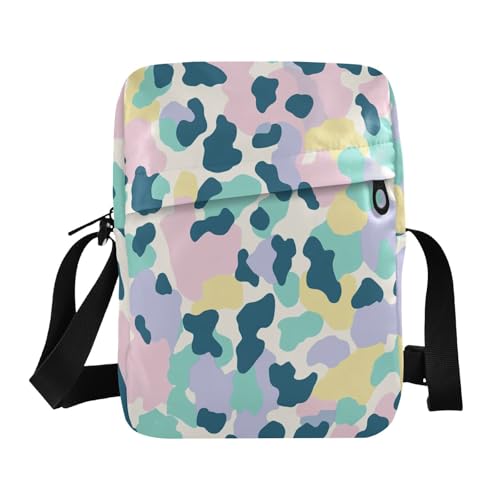 messenger bag cute cross body bag for woman Ladies Shoulder Handbags Adjustable Strap for School School- Color Blocks Print