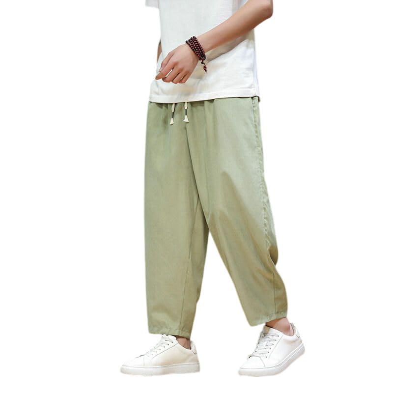 Pantalon jogging homme ample style chinois cordon de serrage
