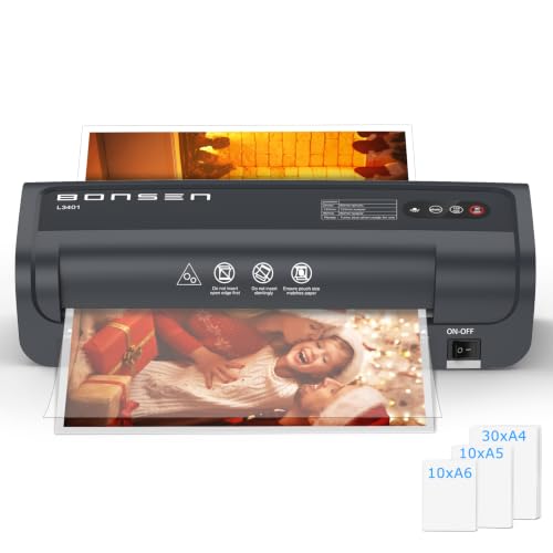 BONSEN A4 Laminator Machine with 50 Laminating Pouches