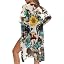 Cow Sunflower Tribal Aztec Pattern