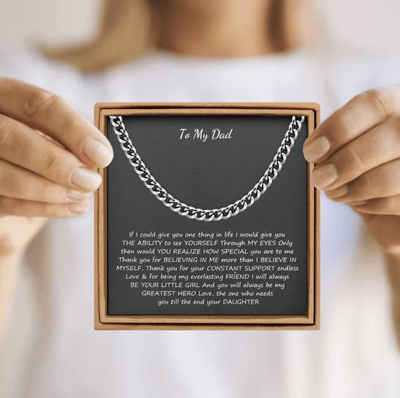 Image of JoycuFF Mens Cuban Link Chain Necklace for Boyfriend Gold Silver Stainless Steel 6MM 10MM Hip Hop Anniversary Birthday Christmas Jewelry for Men