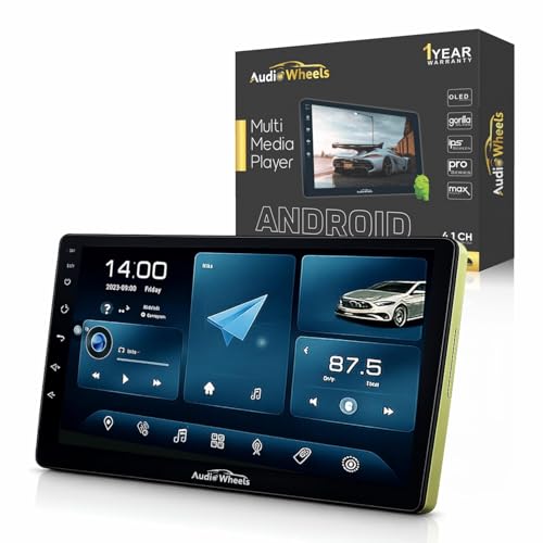 Image of Audio Wheels Wireless CarPlay & Multimedia Auto 9-Inch 1280P Car Android Display with Gorilla Glass | Android 13 | TS-9 Processor | 2GB RAM & 32GB ROM for Seamless Connectivity