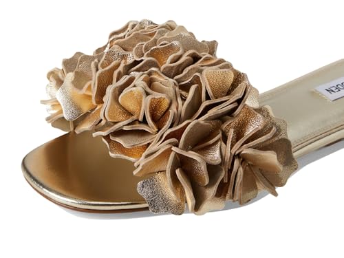 Steve Madden Women's Flo Sandal, Gold Leather, 6