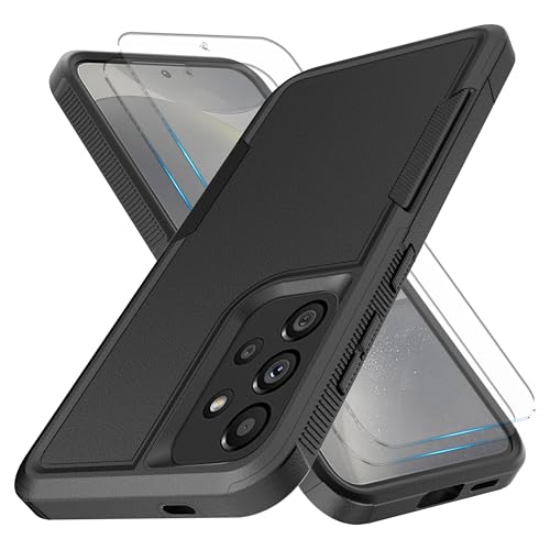 KaiMai for Samsung A53 5G Case [10 FT Military Grade Drop Protection] [Non-Slip] [2 pcs TPE HD Screen Protector] Heavy Duty Full-Body Shockproof Case for Samsung Galaxy A53 6.5-Black