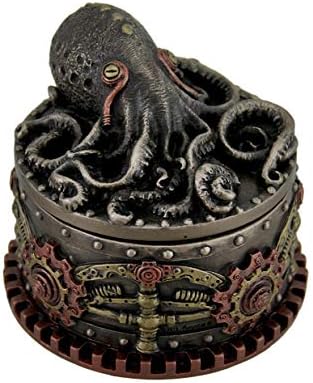 Veronese Design Decorative Bronze Finish Steampunk Octopus Trinket Box