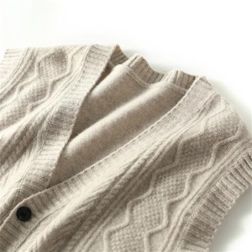 Men Wool Waistcoat Sleeveless Sweater V-neck Cardigans Twist Flower Cashmere Wool Knitted Vintage Vest Winter2