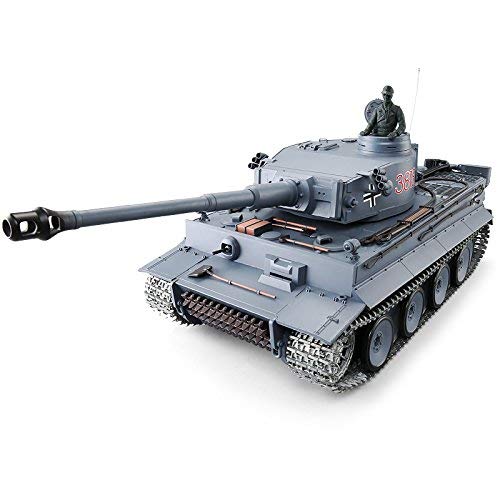 Heng Long Pro Edition TK6.0 RC Tank 1:16 German Tiger I RC Heavy Tank w/Infrared Battle System, Remote Control 2.4Ghz RC Tanks That Shoot Airsoft BBS, Steel Alloy Gearbox, Metal Wheels Tracks