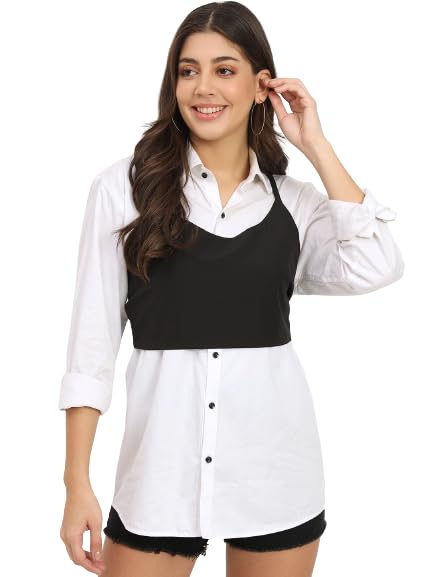 Beau Desgin Women's Stylish Detachable Top Soft Breathable Fabric Sleeveless Wearing On Shirt Regular Fit (Black)-image-21