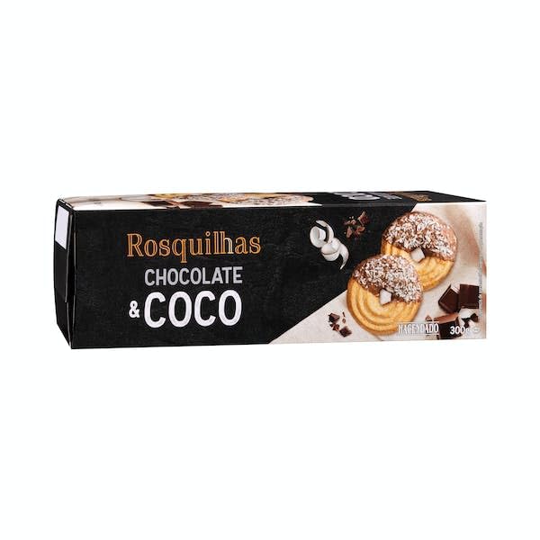 Rosquillas de chocolate con leche y coco Hacendado 300 gr.