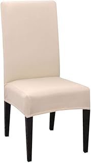JIAYAN 1/2/4 / 6pcs Funda para Silla Estiramiento Flexible Funda de Silla de Spandex Banquete de Boda Elástico Multiful Comedor Fundas para sillas Decoración para el hogar, Beige, Estados Unidos