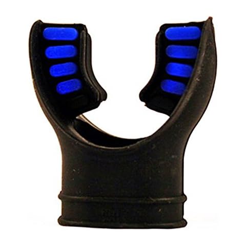 GetWetStore Silicone Mouthpiece w/Color Tab Replacement Scuba Regulator Comfort Fit Mouth Piece (Black/Blue) Cover