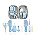 RoseFlower Set para Cuidado del Bebé, Kit de Aseo para Bebés 8 en 1 con Cortaúñas, Limpiador de Nariz, Cepillo de Dientes, Cepillo para El cabello, Regalo para Bebé Recién Nacido #1 (Azul)