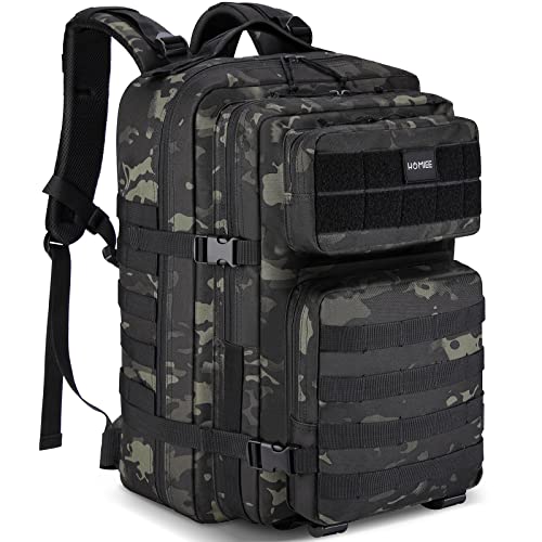 HOMIEE Wanderrucksack 60L, Herren Damen Wasserdichter Leichter Trekkingrucksack Reiserucksack Wandern Großer Rucksack mit Regenabdeckung, Bergrucksack für Reisen, Hiking, Camping, Sport (Camouflage)