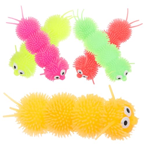 SAFIGLE 5 Pièces Jouets Chenille Lumineux Anti-Stress À Presser Portable Boules Bouffantes Extensibles Compactes pour Enfants Accessoire Relaxant pour Jeux...