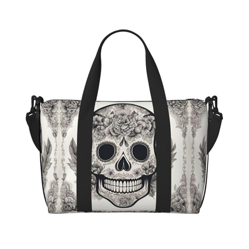Travel Duffle Bag Weekender Bag Carry On Tote Bag Sport Gym Bag for Women Men Mexican Skull Print